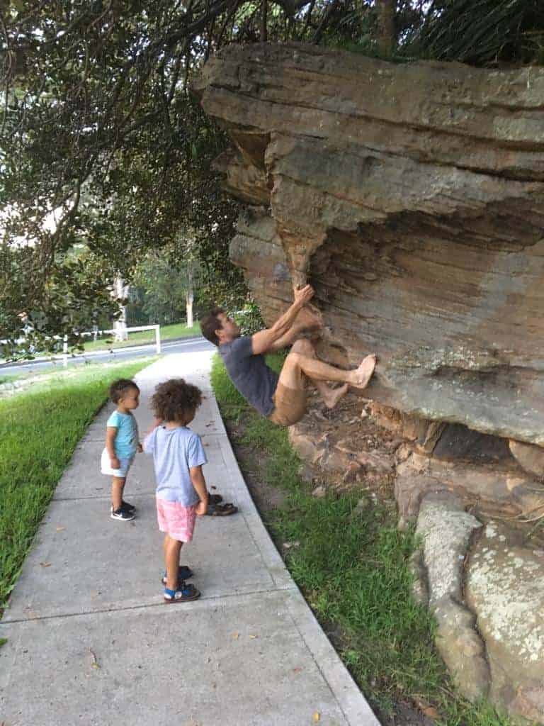 having fun with kids while hiking