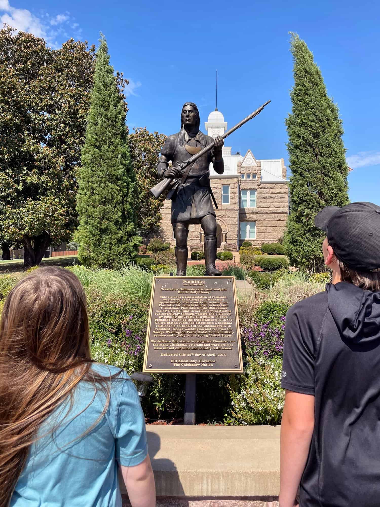 Tishomingo Statue Chickasaw National Capital Building - history and learning - Chickasaw Indians and Native Americans