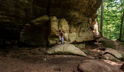 Family in shelter bluff