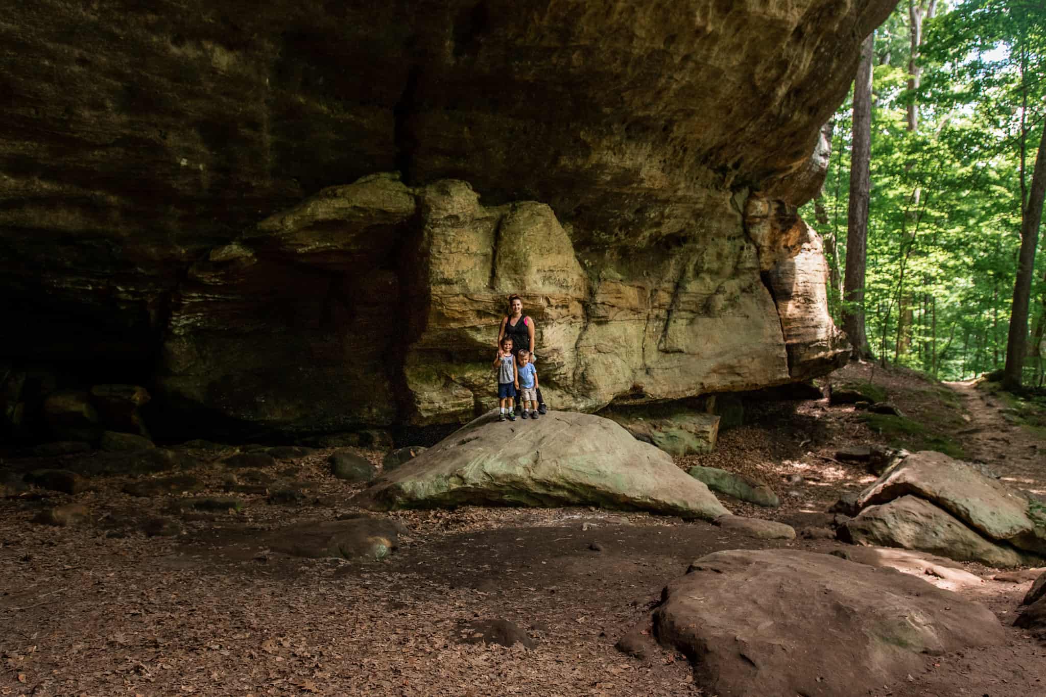 Family in shelter bluff