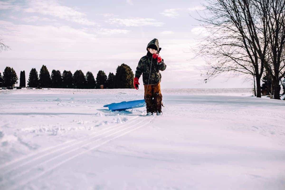 sledding with kids