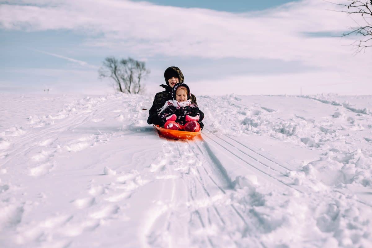 sledding with kids