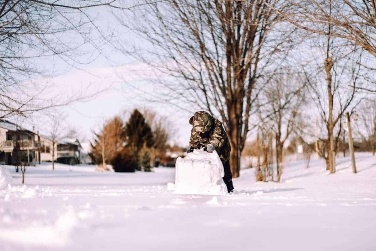 Making a snowman with kids