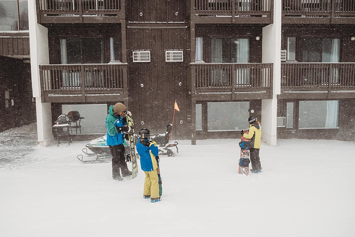 Snowboarding with kids at Bolton Valley Resort