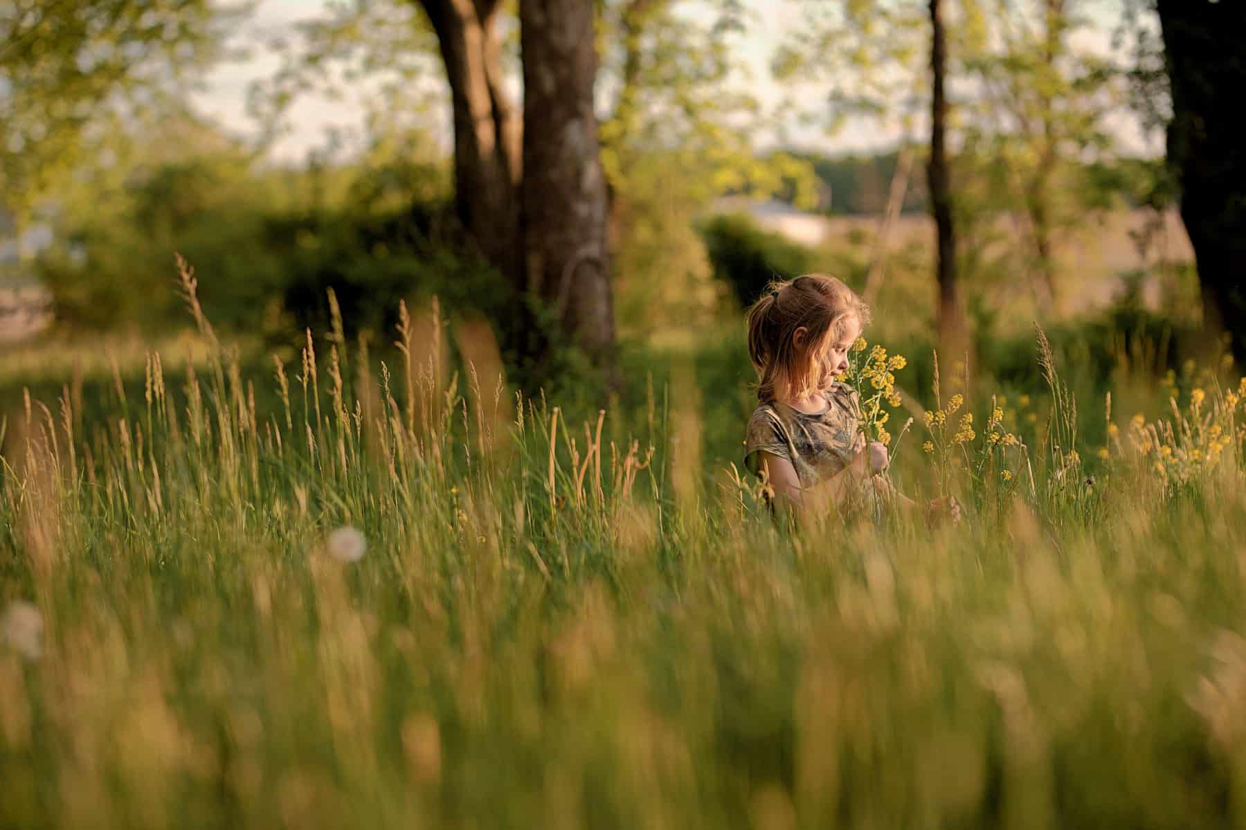 child enjoying nature