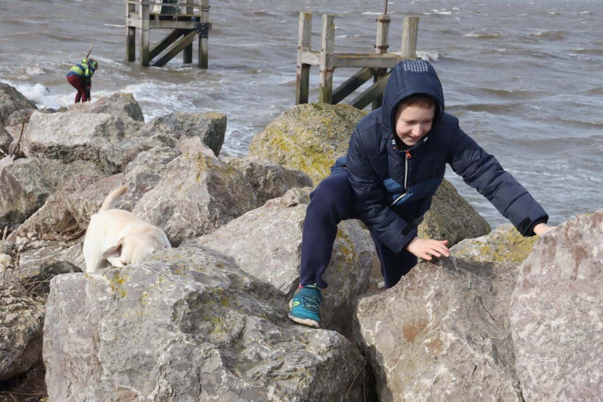 seaside rock climbing