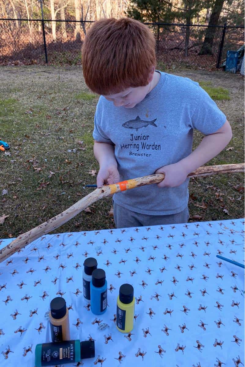 painting hiking sticks