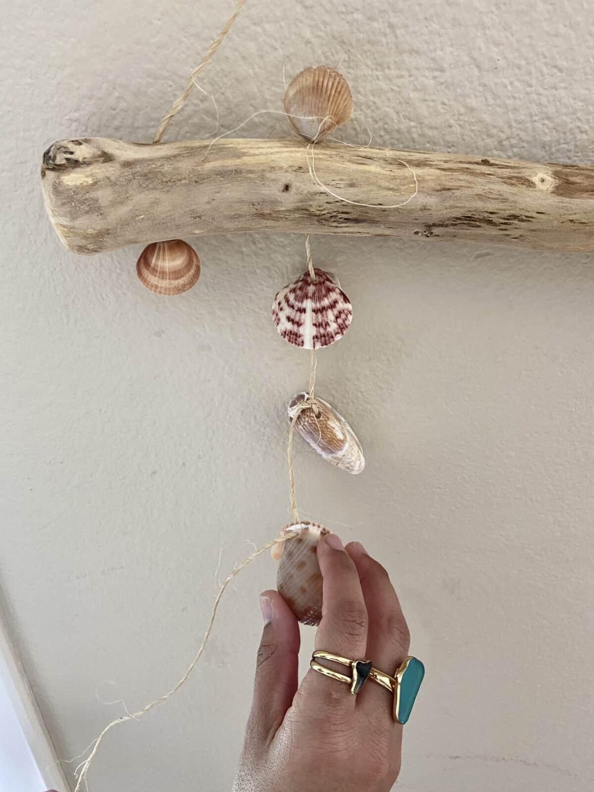 DIY seashell windchimes with kids