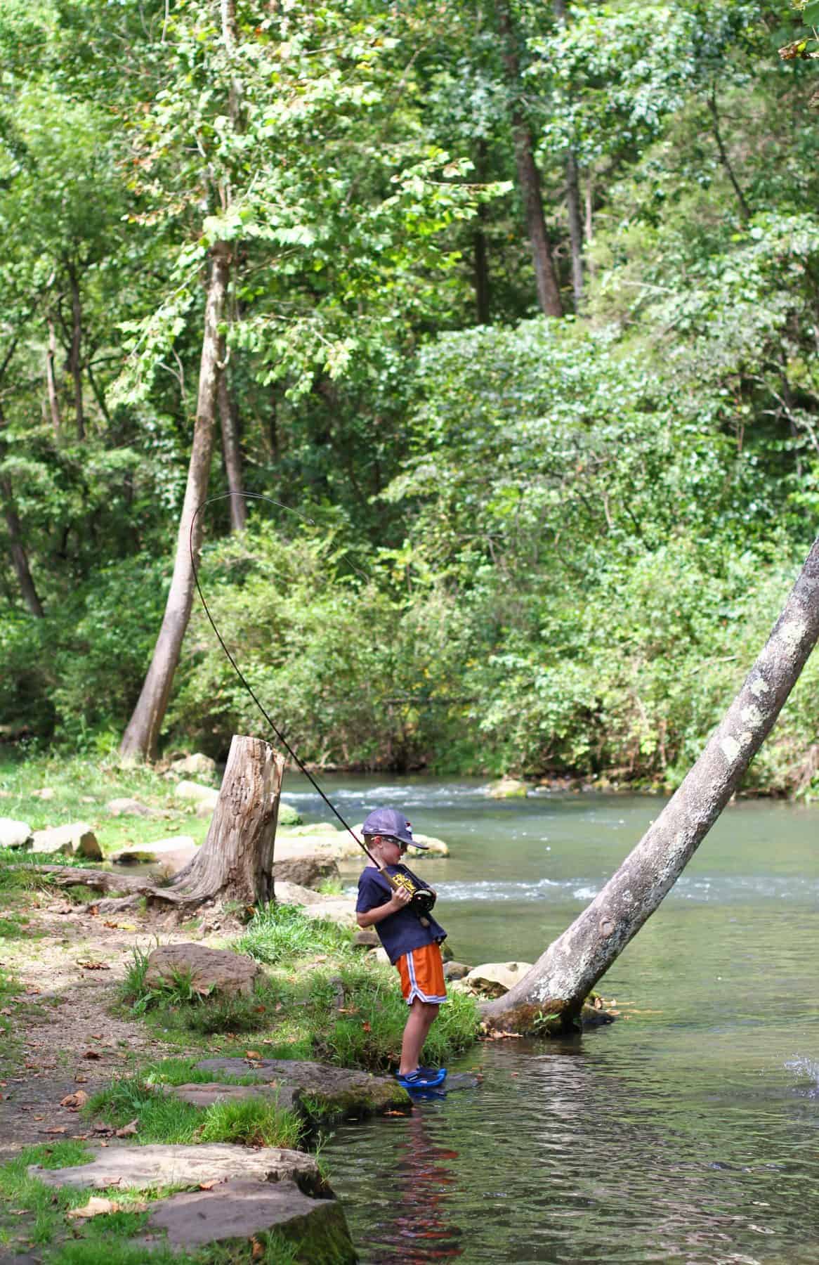 fly fishing dry run creek arkansas with kids