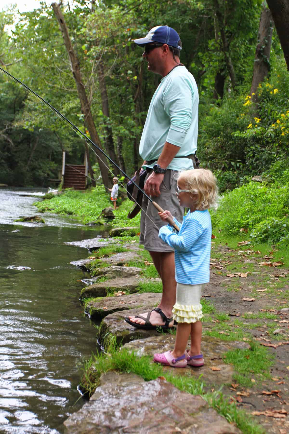 fly fishing dry run creek arkansas with kids