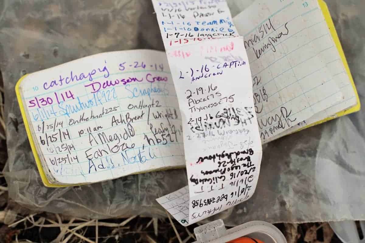 geocache log book