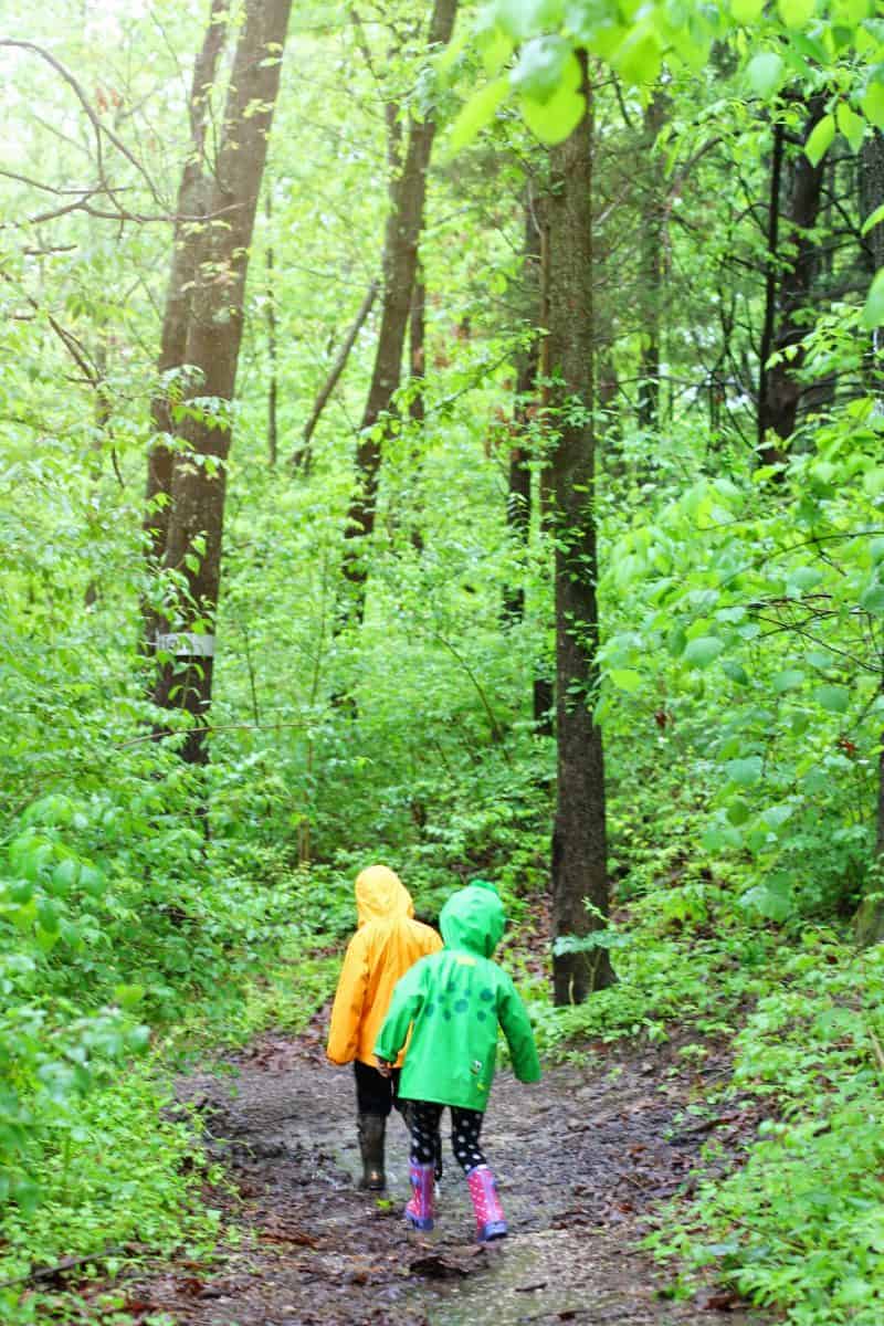 springtime nature hiking with kids