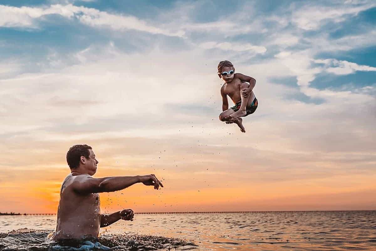 sunset beach photos of kids