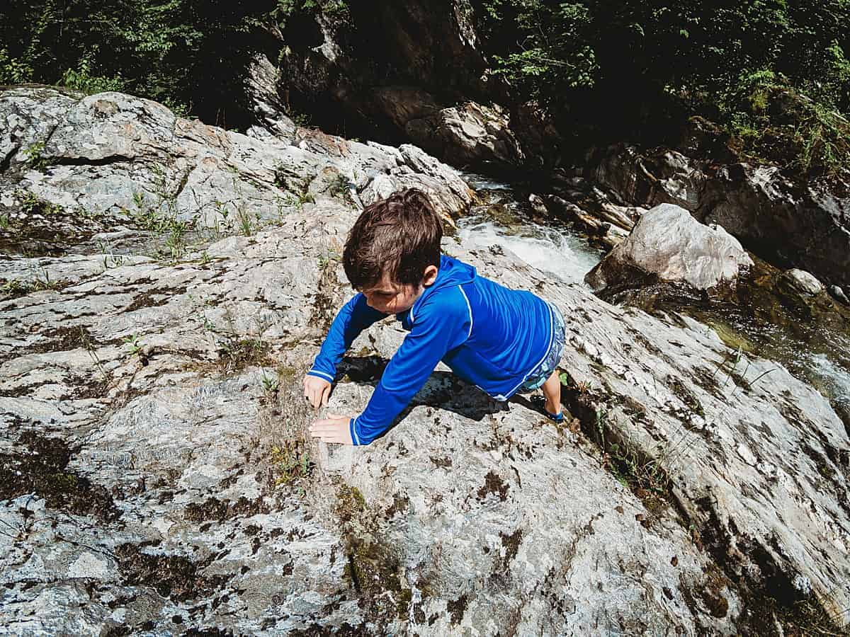 waterfall hiking with kids