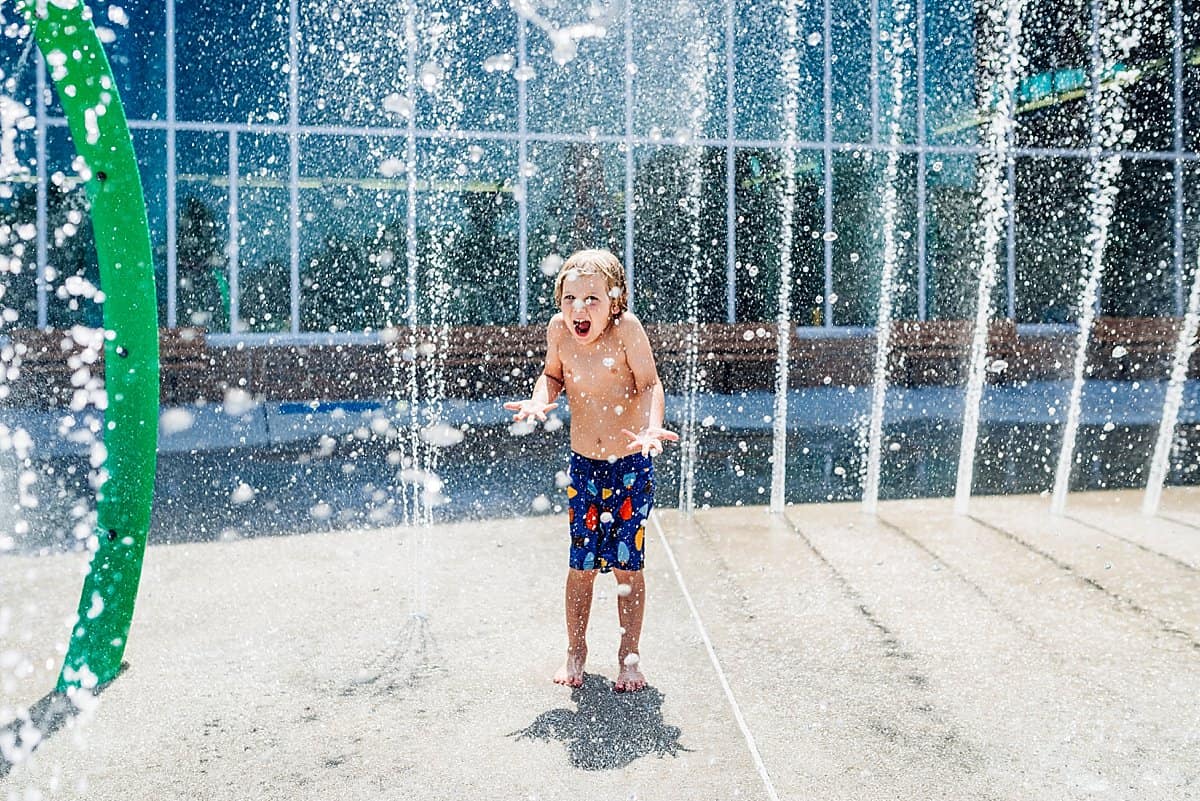 kids at the splash pad