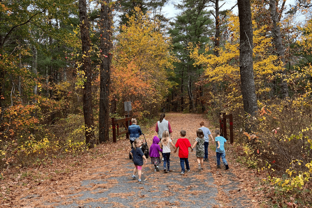 Hiking with friends.