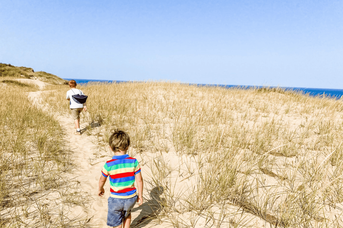 Kids leading the hike.