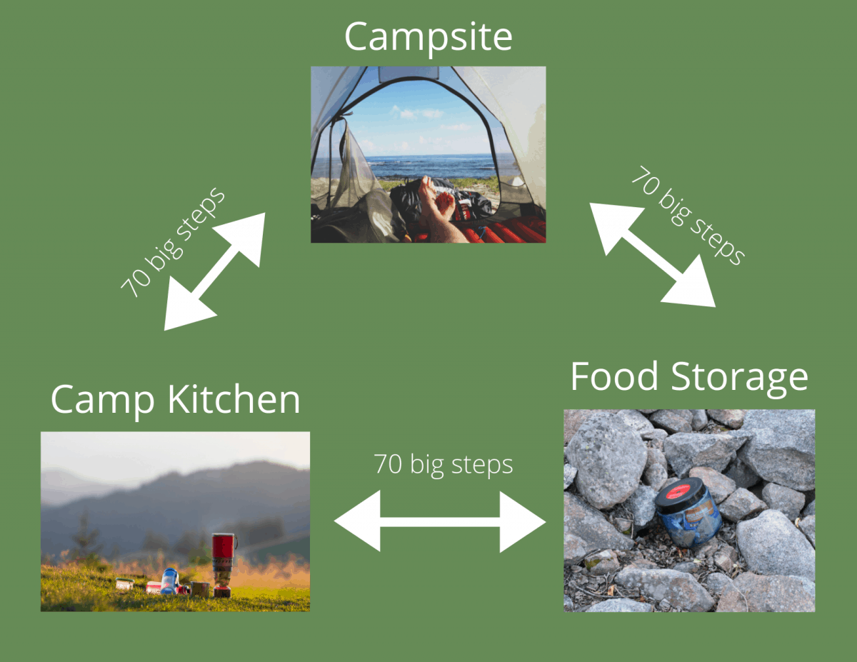 how to safely set up your campsite to keep food away from bears